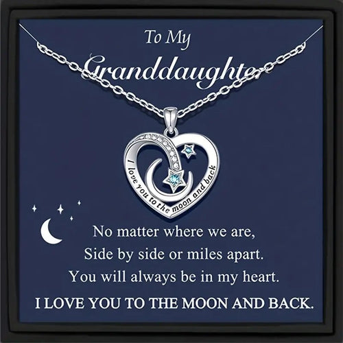 To My Granddaughter - Love You to the Moon Necklace