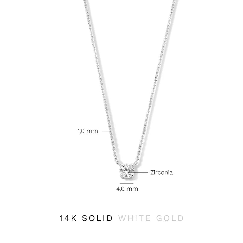Cléa Stone Necklace | White Gold